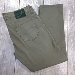 Jacob Cohen Mens Tailored Handmade Type 688 Pants Size 40x30 Green Slim Straight